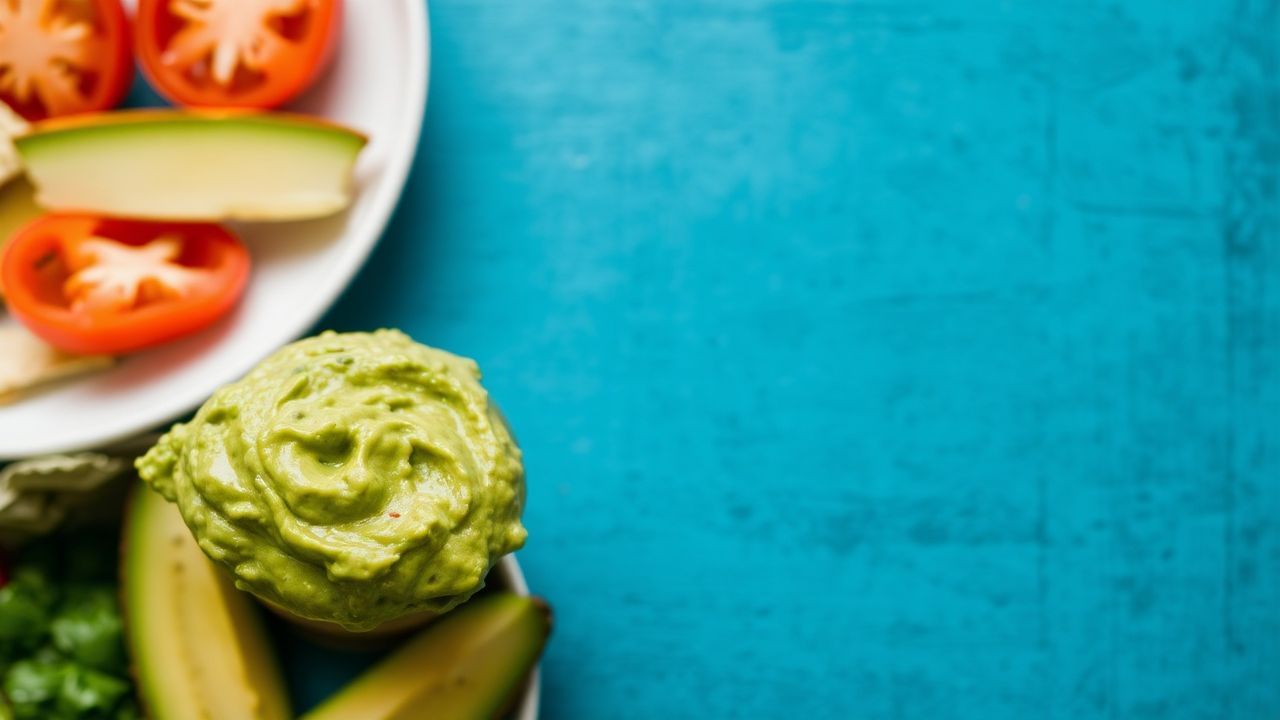 غواكامولي كيتو كريمي وسريع في وعاء مع رقائق منخفضة الكربوهيدرات