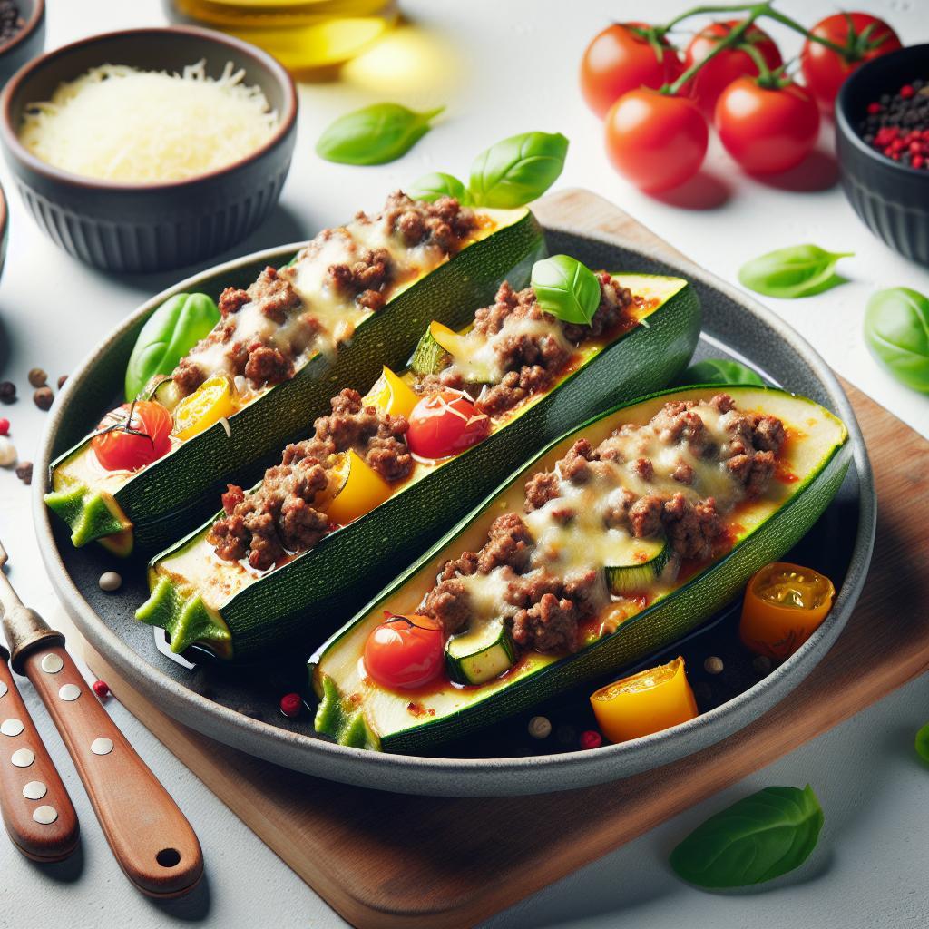 Savory Stuffed Zucchini Boats: Ground Beef Delight Recipe