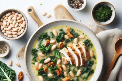 Wholesome White Bean & Kale Soup with Tender Chicken Bliss
