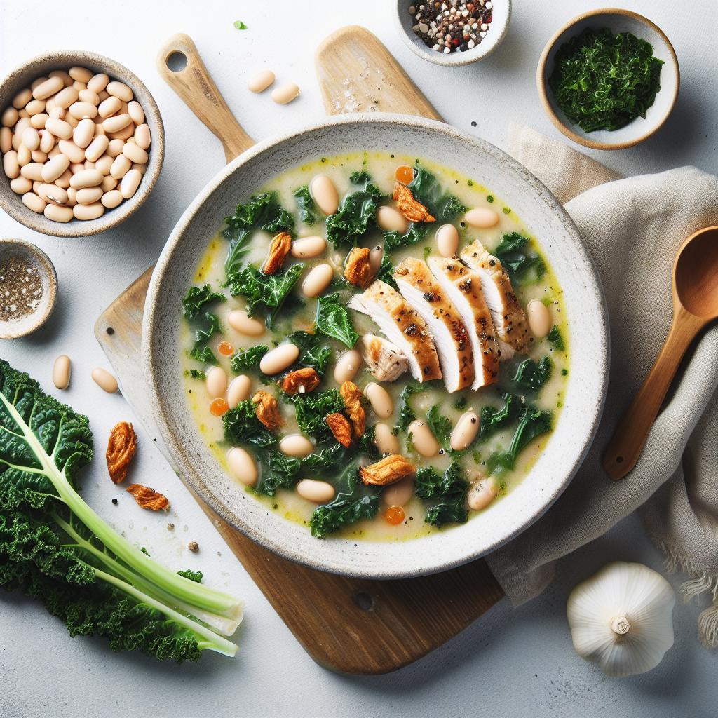 Wholesome White Bean & Kale Soup with Tender Chicken Bliss