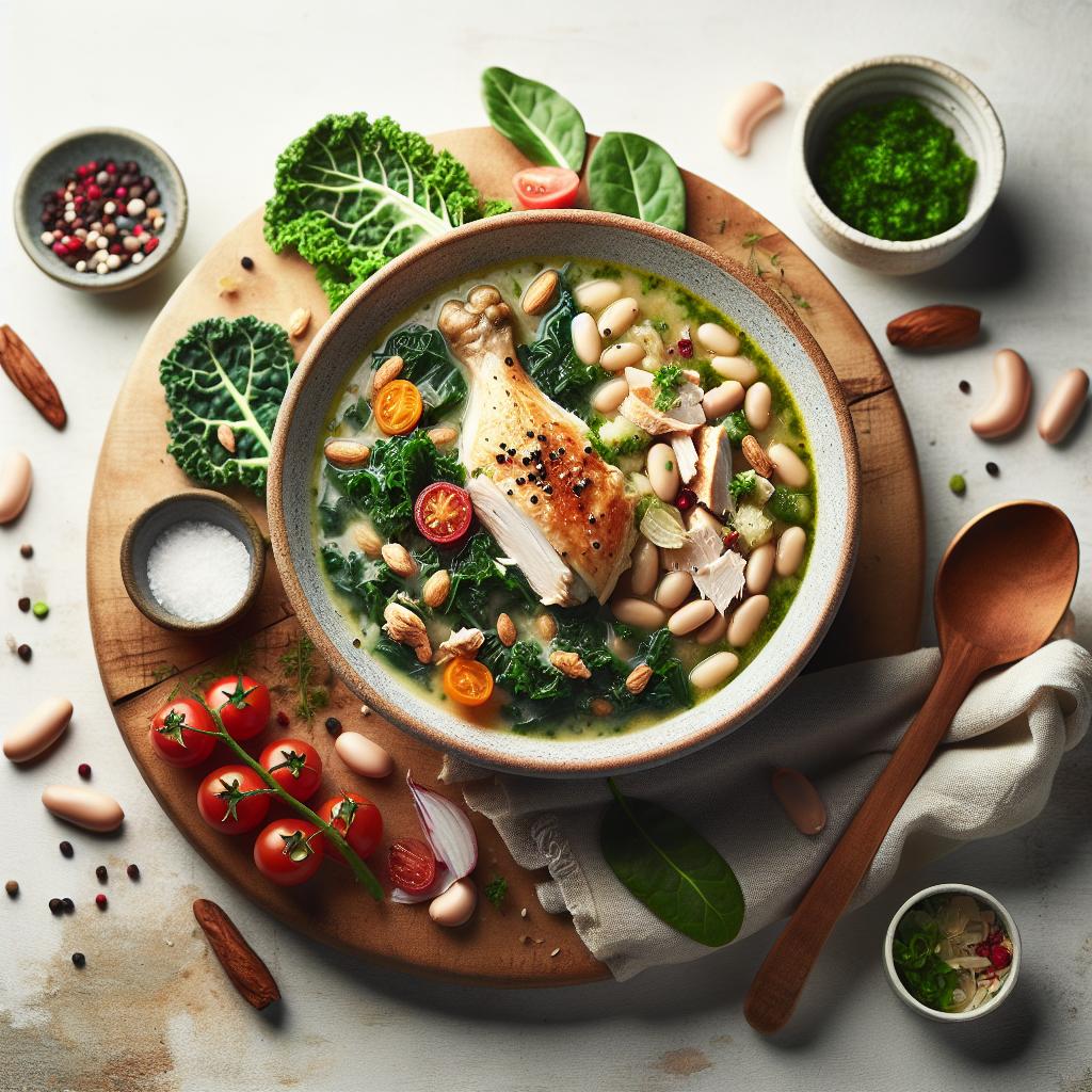 Wholesome White Bean & Kale Soup with Tender Chicken Bliss