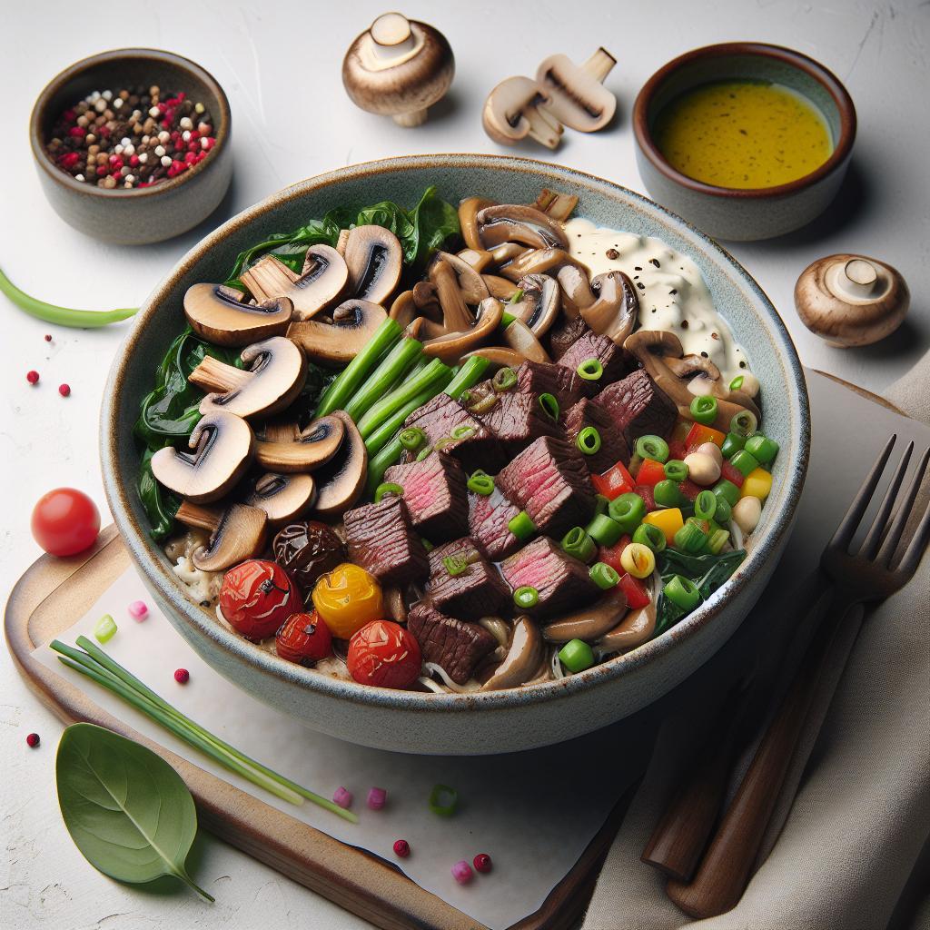 Savor the Southern Charm: Creamy Mushroom Beef Bowl Delight