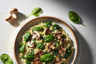 Savor the Delight: Creamy Mushroom & Spinach Orzo Recipe