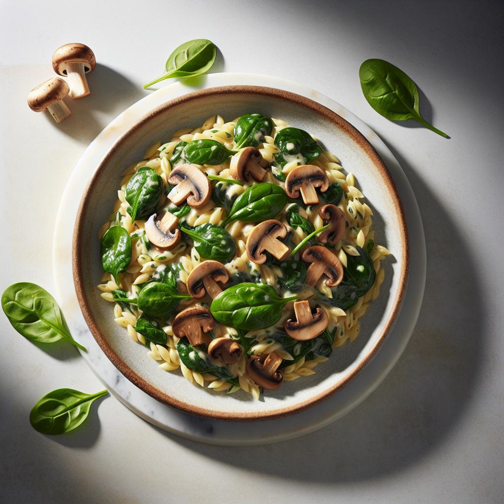 Savor the Delight: Creamy Mushroom & Spinach Orzo Recipe