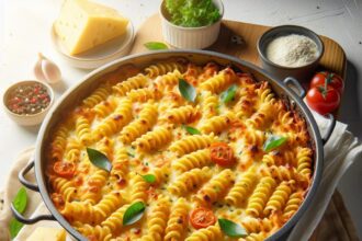 Golden Baked Fusilli Pan: A Cheesy Pasta Delight Recipe