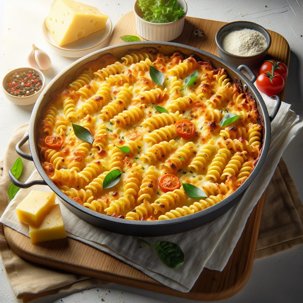 Golden Baked Fusilli Pan: A Cheesy Pasta Delight Recipe