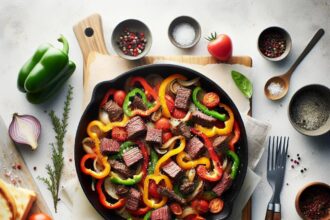 Savor the Flavor: Roasted Pepper and Beef Skillet Delight