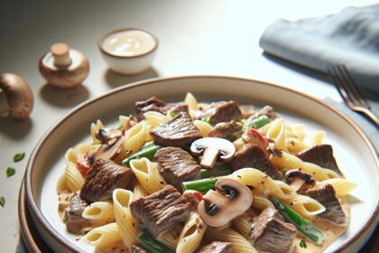 Savor the Richness: Creamy Mushroom & Beef Pasta Delight