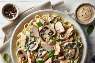 Indulge in Creamy Mushroom & Chicken Pasta Delight