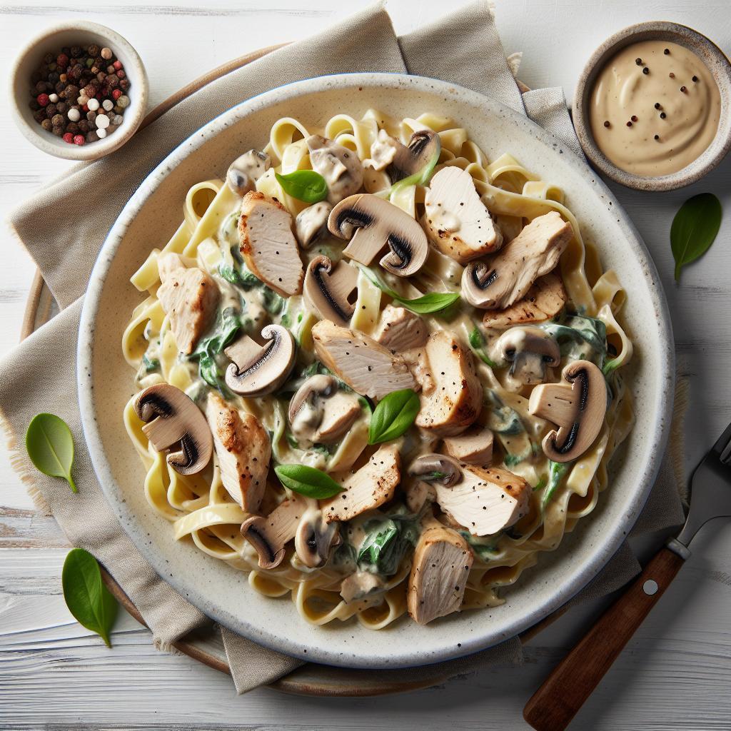 Indulge in Creamy Mushroom & Chicken Pasta Delight