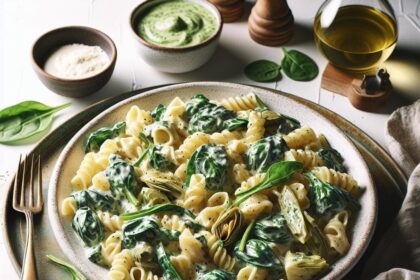 Indulge in Creamy Spinach Artichoke Pasta Perfection