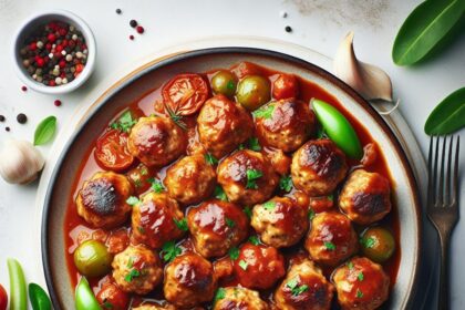 Savory Turkey Meatballs Simmered in Rich Tomato Sauce