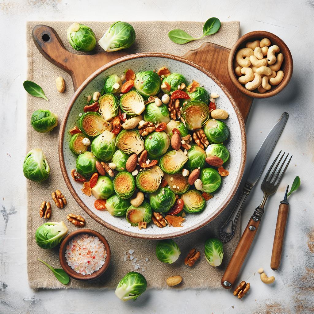 Crunchy Roasted Brussels Sprouts with Nutty Goodness Delight