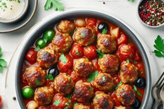 Savory Turkey Meatballs Simmered in Rich Marinara Sauce