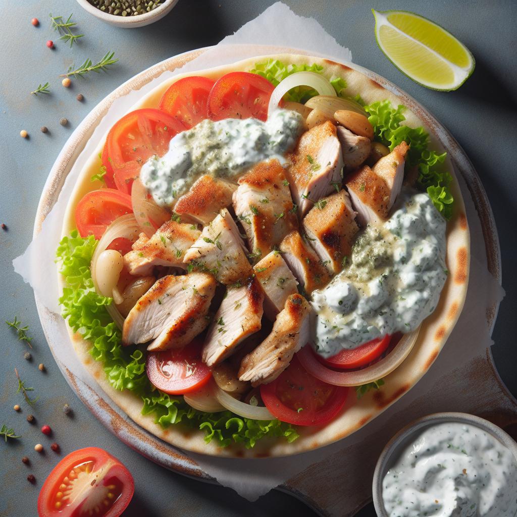 Savor Greek Chicken Gyros with Classic Tzatziki Sauce