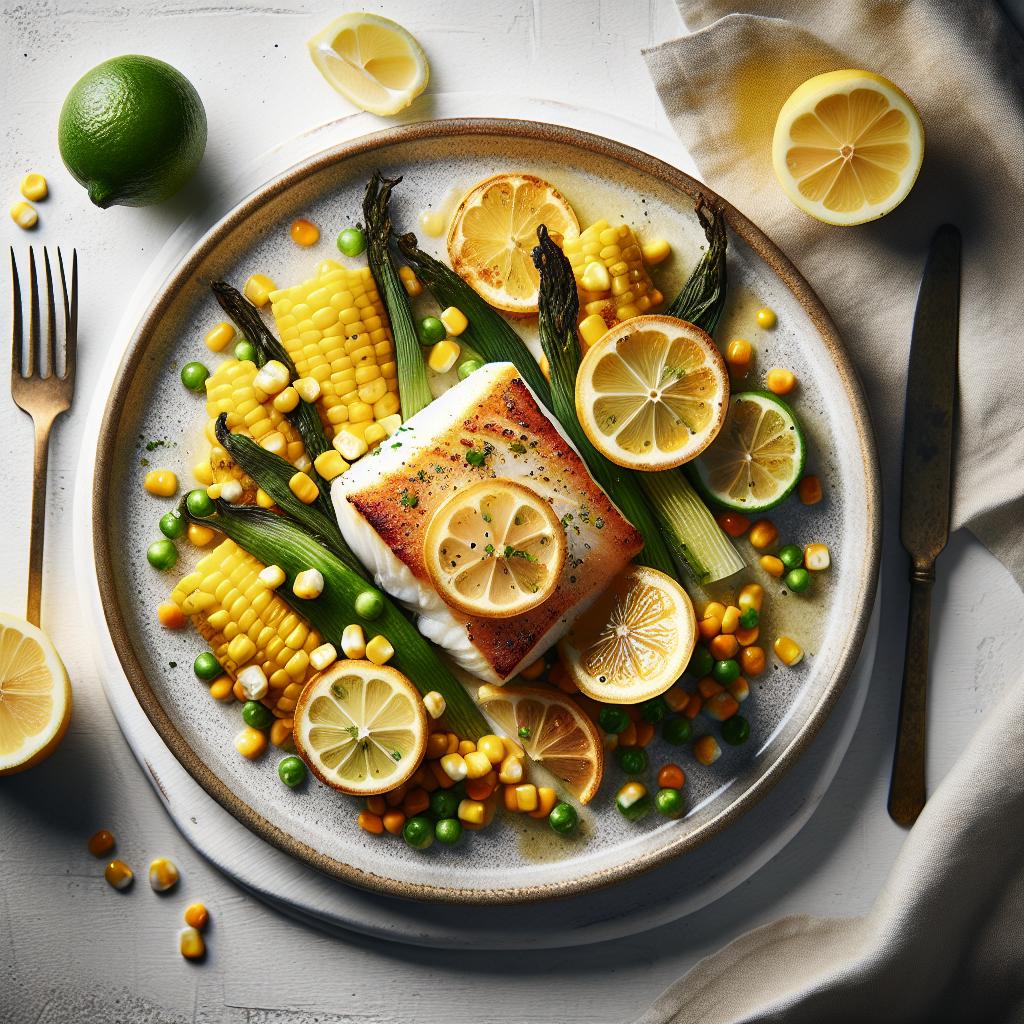 Zesty Baked Cod with Lemon and Sweet Corn Delight