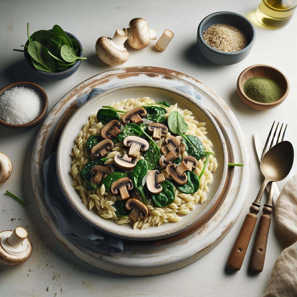 Savor the Delight: Creamy Mushroom & Spinach Orzo Recipe