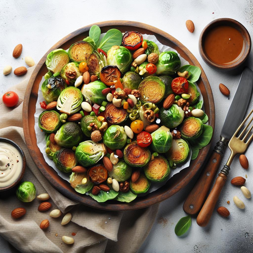 Crunchy Roasted Brussels Sprouts with Nutty Goodness Delight
