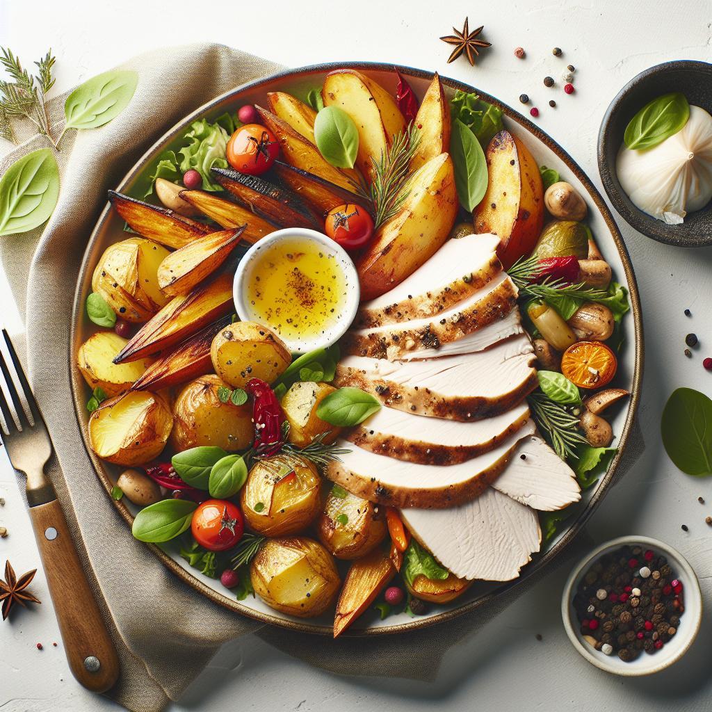 Golden Harvest: Perfect Roasted Potato and Turkey Delight