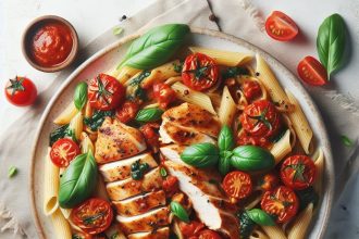 Flavorful Chicken Pasta with Fresh Tomato Sauce Delight