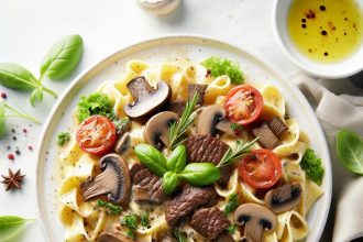Savor the Flavor: Creamy Mushroom & Beef Pasta Delight