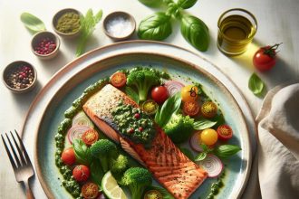 Southern Flair: Baked Salmon with Zesty Pesto Twist