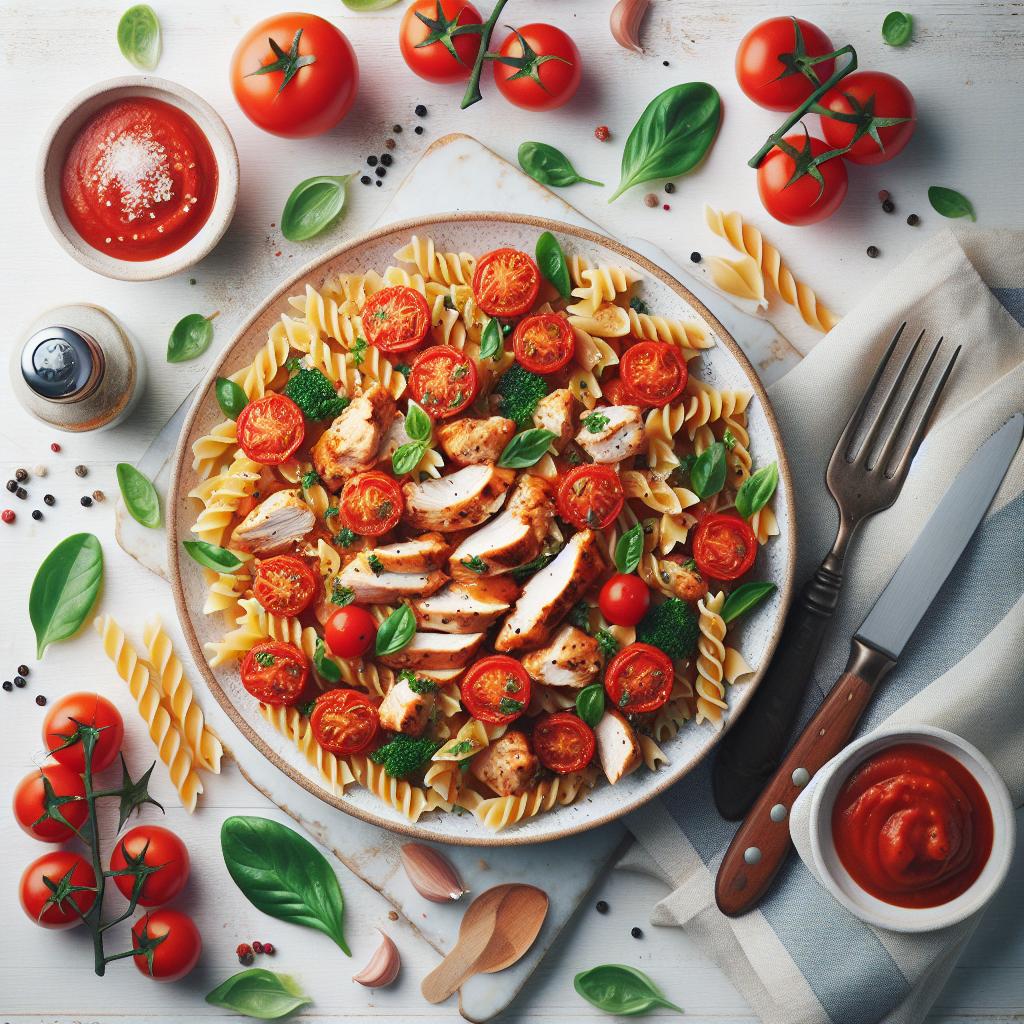 Flavorful Chicken Pasta with Fresh Tomato Sauce Delight