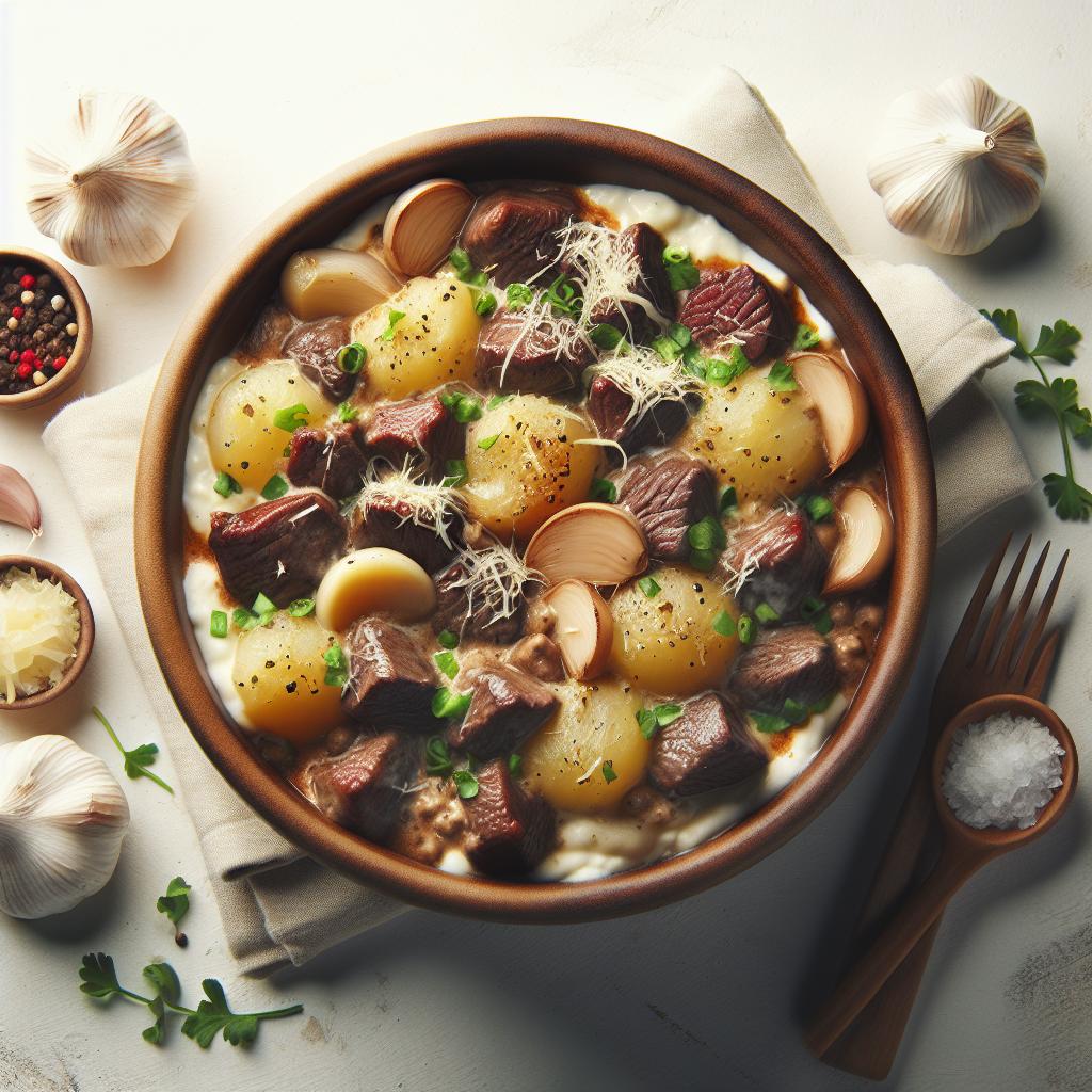 Hearty Creamy Garlic and Beef Pot: Comfort in Every Bite