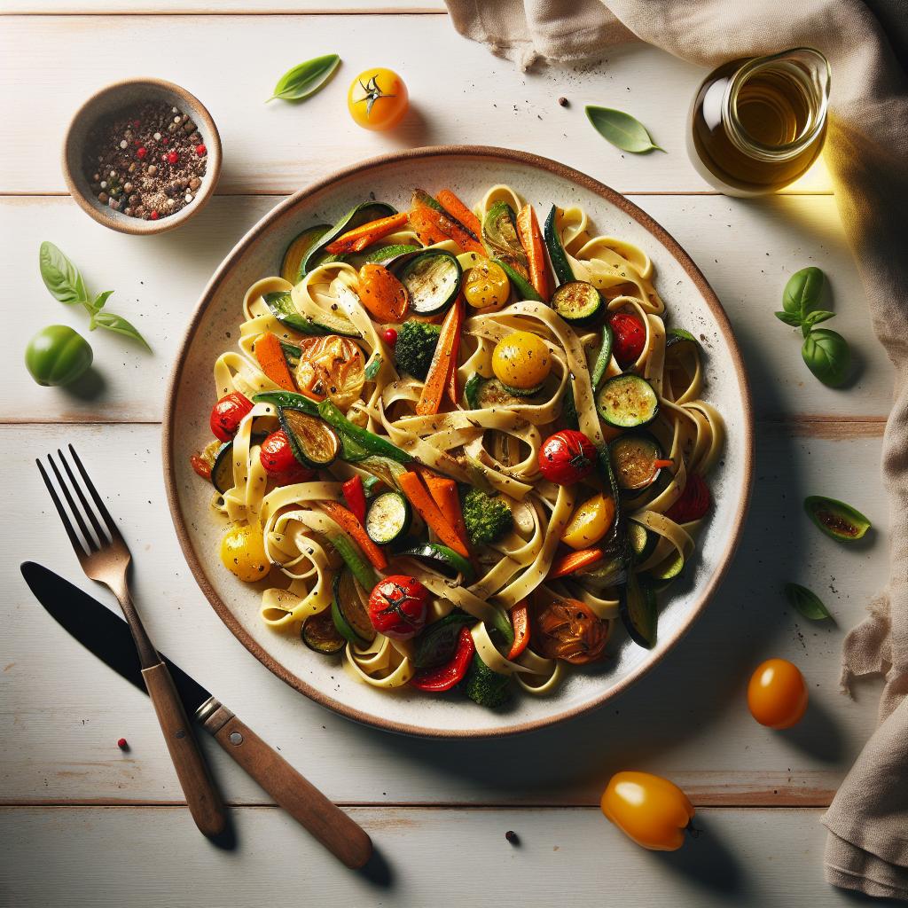 Roasted Veggie Fettuccine: A Colorful Twist on Classic Pasta